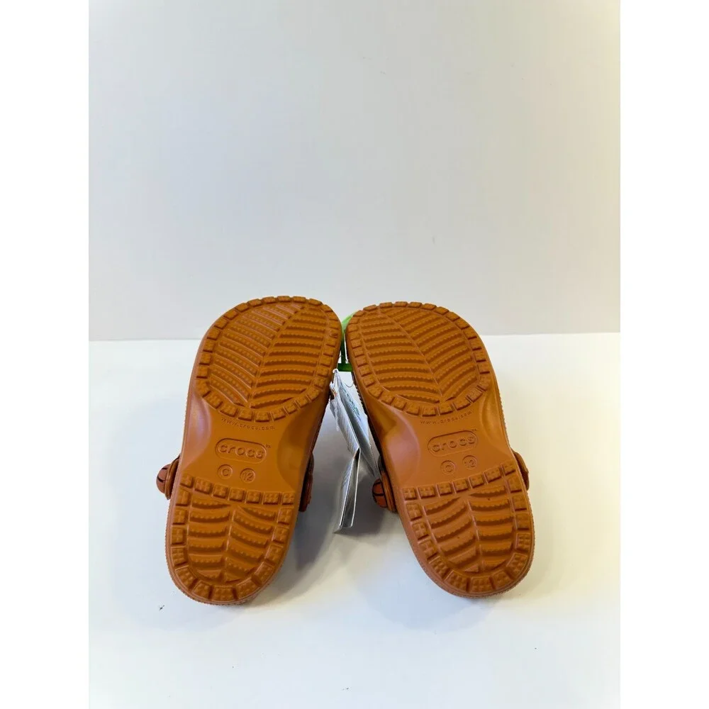 Crocs Kids Sandals Classic Basketball Clogs Orange Black US 12